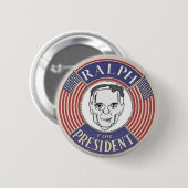 Badge Rond 5 Cm Bouton Ralph Nader 2012 (Devant & derrière)