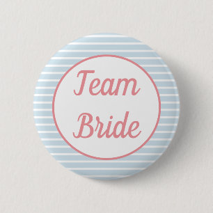 Badge Rond 5 Cm Bouton rayé de jeune mariée d'équipe de crépon de