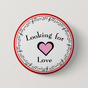 Badge Rond 5 Cm Bouton Recherche d'amour