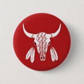 Badge Rond 5 Cm Bouton Red Ghost Dance Buffalo (Devant)