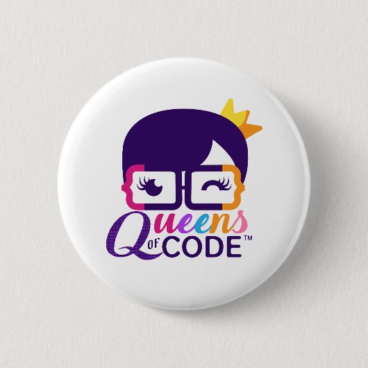 Badge Rond 5 Cm Bouton Reines de code (Devant)