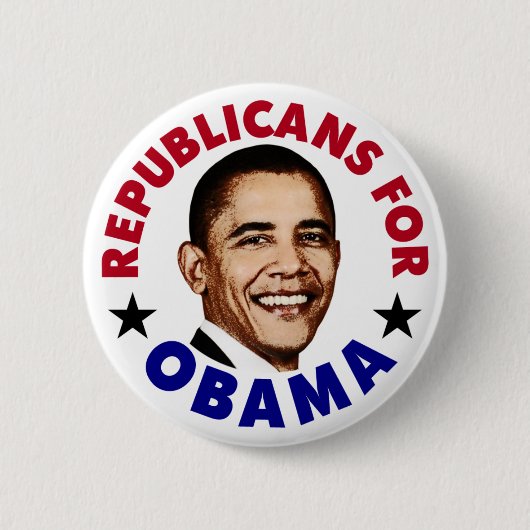 Badge Rond 5 Cm Bouton Républicain Pour Barack Obama (Devant)