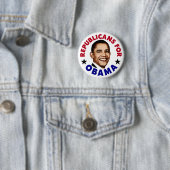 Badge Rond 5 Cm Bouton Républicain Pour Barack Obama (En situation)