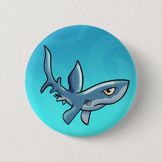 Badge Rond 5 Cm Bouton Requin (Devant)