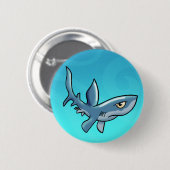 Badge Rond 5 Cm Bouton Requin (Devant & derrière)