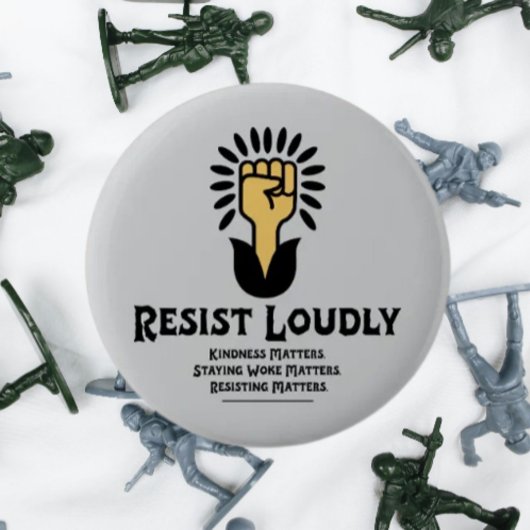 Badge Rond 5 Cm Bouton résistant | Progressiste anti-fasciste