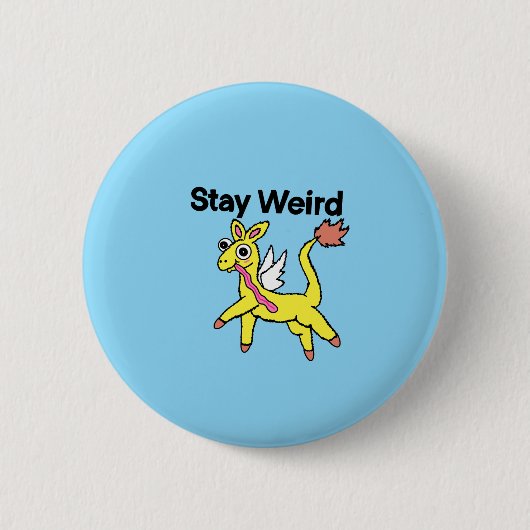Badge Rond 5 Cm Bouton Reste Bizarre (Devant)