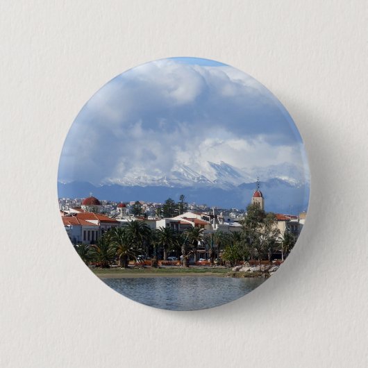 Badge Rond 5 Cm Bouton Réthymnon (Devant)