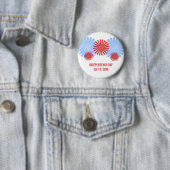 Badge Rond 5 Cm Bouton Retro Fireworks (En situation)