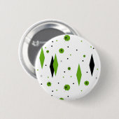 Badge Rond 5 Cm Bouton Retro Green Diamonds & Starbursts (Devant & derrière)
