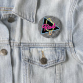 Badge Rond 5 Cm Bouton Retro Neon Rad Popsicle (En situation)