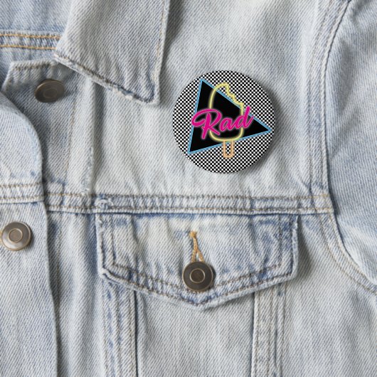 Badge Rond 5 Cm Bouton Retro Neon Rad Popsicle (En situation)