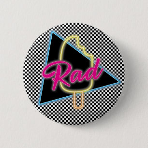 Badge Rond 5 Cm Bouton Retro Neon Rad Popsicle
