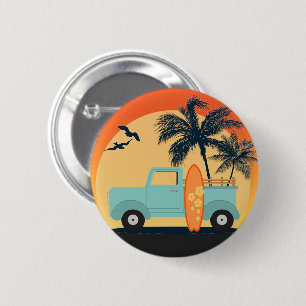 Badge Rond 5 Cm Bouton Rétro surf