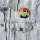 Badge Rond 5 Cm Bouton Rétro surf (En situation)