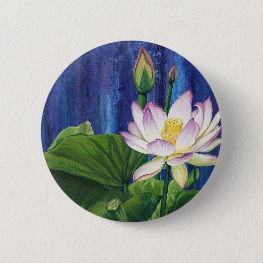 Badge Rond 5 Cm Bouton rêveur de Lotus (Devant)