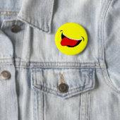 Badge Rond 5 Cm Bouton riant de bouche (En situation)