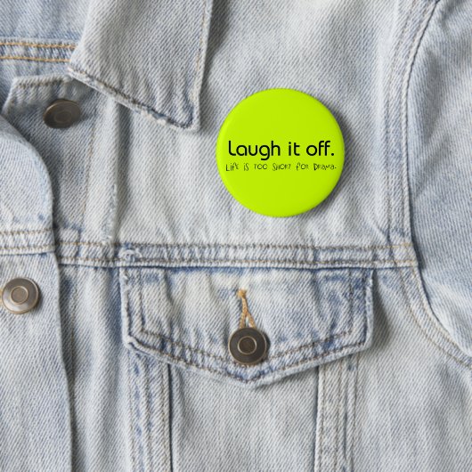 Badge Rond 5 Cm Bouton Rire (En situation)