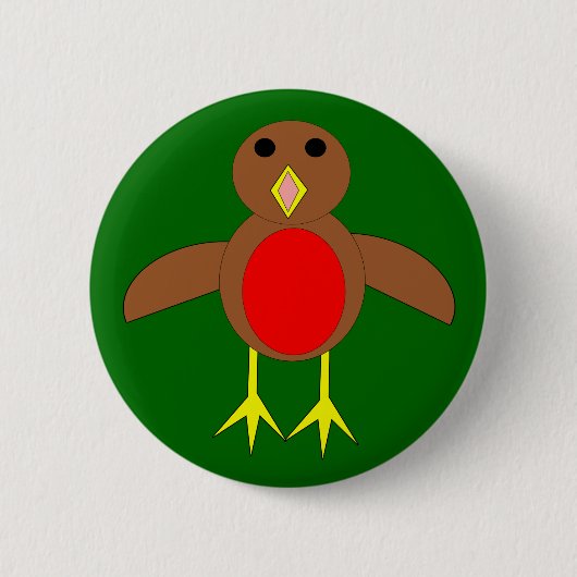 Badge Rond 5 Cm Bouton Robin de Noël (Devant)