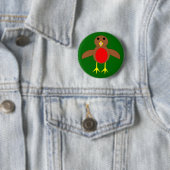 Badge Rond 5 Cm Bouton Robin de Noël (En situation)