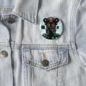 Badge Rond 5 Cm Bouton Robot 5 (En situation)