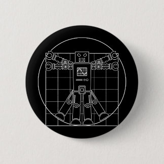 Badge Rond 5 Cm Bouton Robot Da Vinci Vitruvian