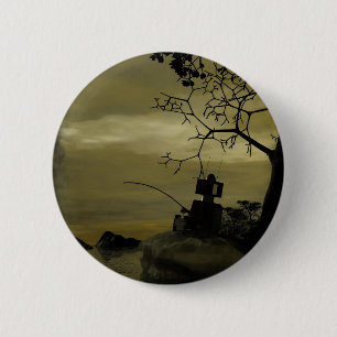 Badge Rond 5 Cm Bouton Robot de pêche