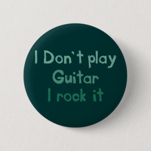 Badge Rond 5 Cm Bouton Rock de guitare