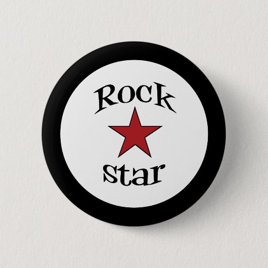 Badge Rond 5 Cm Bouton Rock Star (Devant)