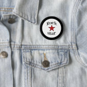 Badge Rond 5 Cm Bouton Rock Star (En situation)