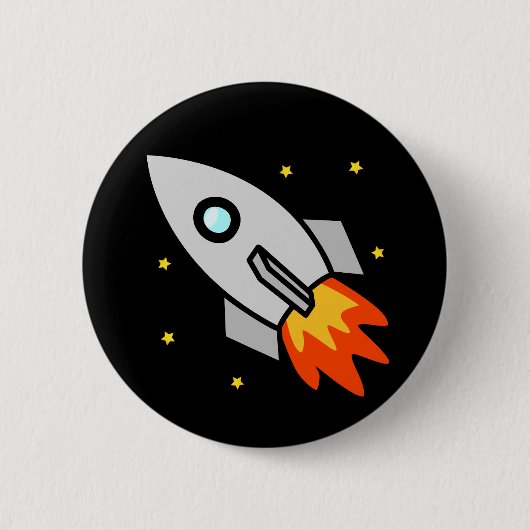 Badge Rond 5 Cm Bouton Rocket (Devant)