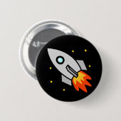Badge Rond 5 Cm Bouton Rocket (Devant & derrière)