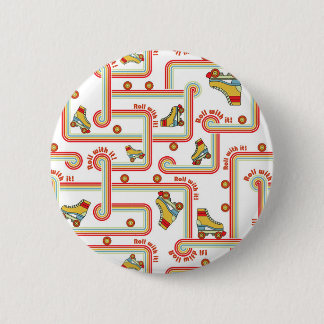 Badge Rond 5 Cm Bouton rond à motif de patin à roulettes rétro
