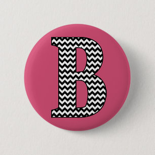 Badge Rond 5 Cm Bouton rond "B" noir et blanc
