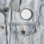 Badge Rond 5 Cm BOUTON ROND blanc & noir + votre texte (En situation)