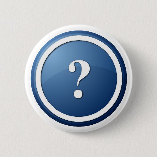Badge Rond 5 Cm bouton rond bleu de point d'interrogation (Devant)