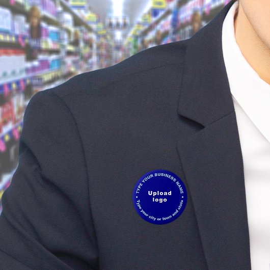 Badge Rond 5 Cm Bouton rond bleu marque affaires