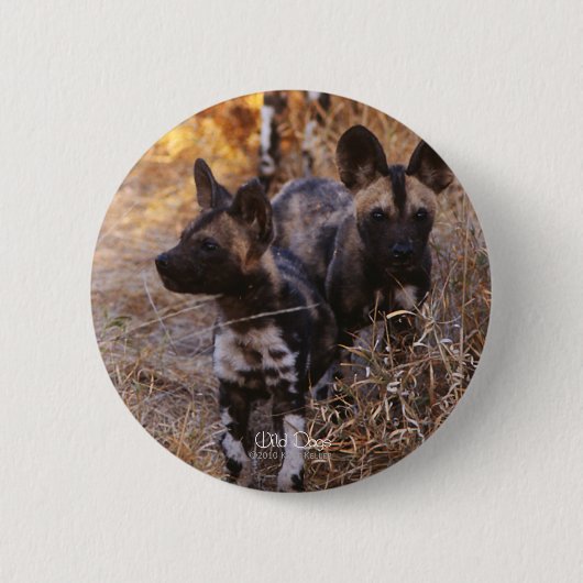 Badge Rond 5 Cm Bouton rond Chiens sauvages (Devant)