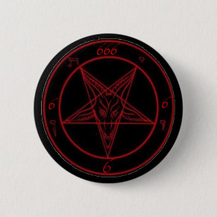Badge Rond 5 Cm Bouton rond de Baphomet 666