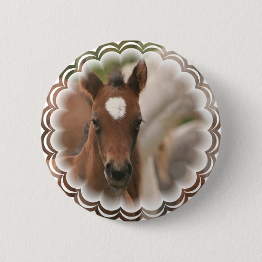 Badge Rond 5 Cm Bouton rond de bébé de cheval (Devant)