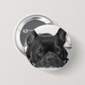 Badge Rond 5 Cm Bouton rond de bouledogue français (Devant & derrière)