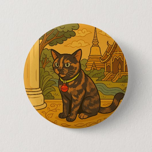 Badge Rond 5 Cm Bouton rond de chaton Siam (Devant)