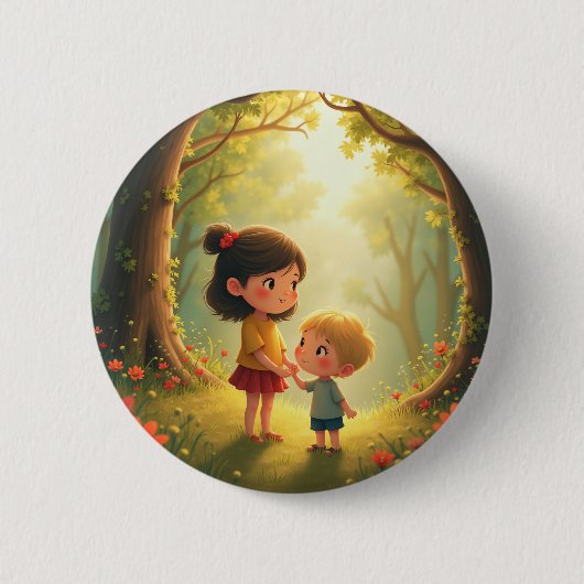 Badge Rond 5 Cm Bouton rond de conte fée (Devant)