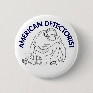 Badge Rond 5 Cm Bouton rond de Detectorist d'Américain