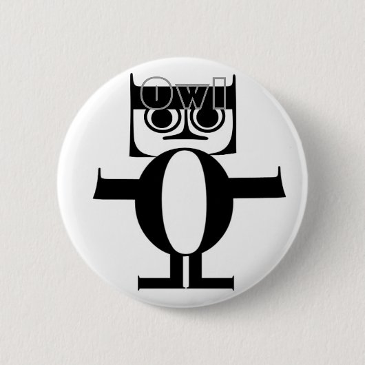 Badge Rond 5 Cm Bouton rond de hibou (Devant)