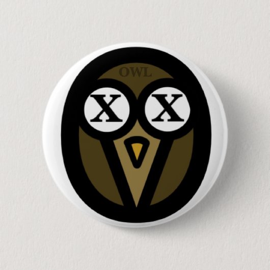 Badge Rond 5 Cm Bouton rond de hibou (Devant)