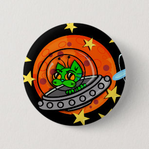 BADGE ROND 5 CM BOUTON ROND DE LA CUISINE DE L'ALIEN DE L'ESPACE A