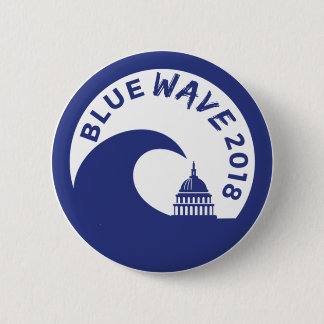 Badge Rond 5 Cm Bouton rond de la vague 2018 bleus - victoire