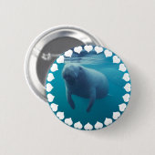 Badge Rond 5 Cm Bouton rond de lamantin (Devant & derrière)