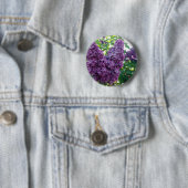 Badge Rond 5 Cm Bouton rond de lilas pourpres (En situation)